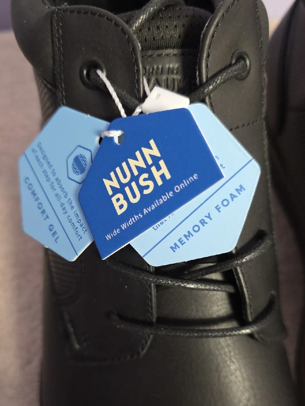 Nunn Bush Black Leather Lace-Up Oxfords
